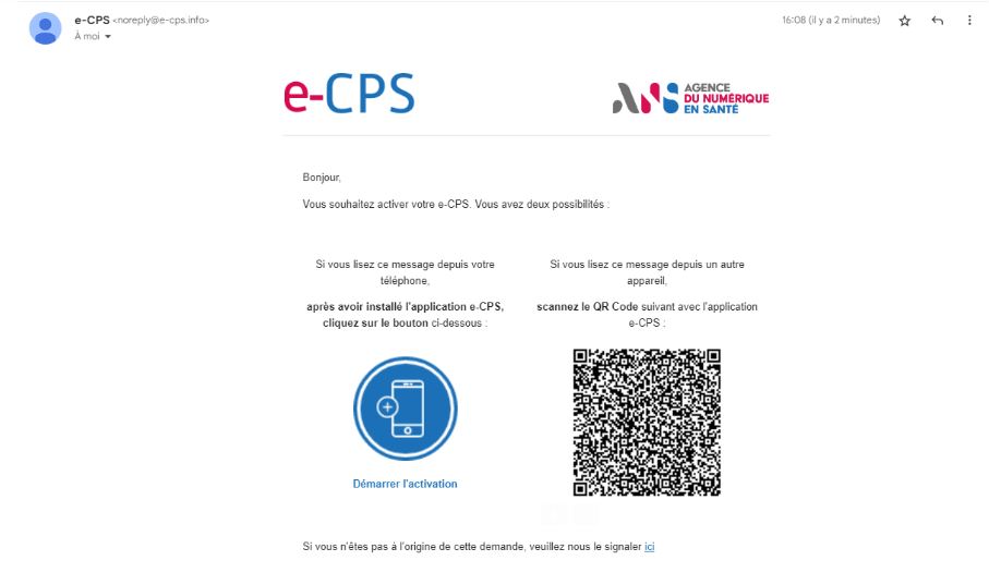 Activation e-cps pour récupérer attestation e-cps